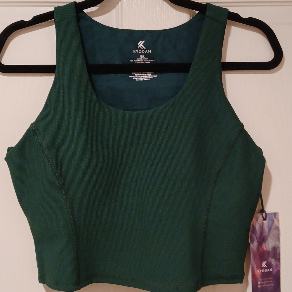 KYODAN RIBBED STRETCH PADDED SPORTS BRA TANK